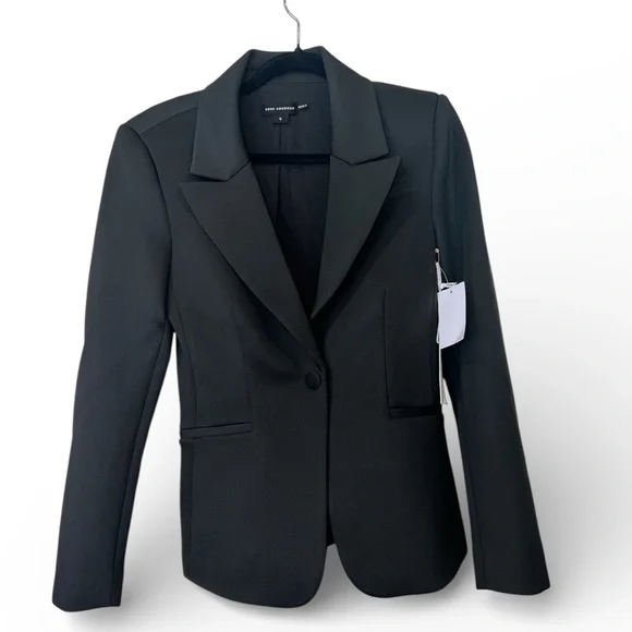Good American Scuba Tailored Black Blazer Jacket NWT Size Small $189 GJK0112 - Picture 5 of 11